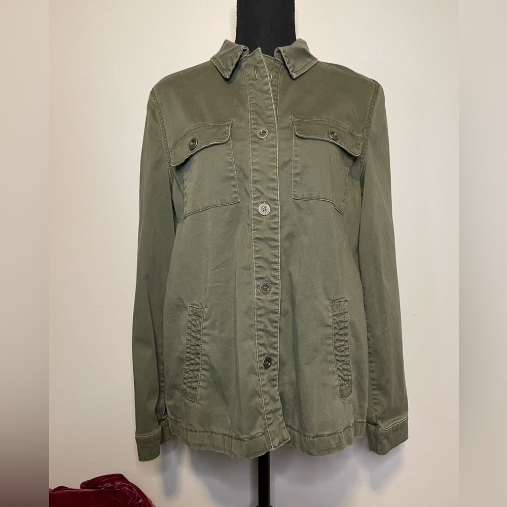 Women’s Green Button Down Collar Jacket - Small